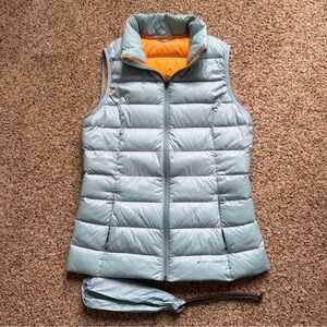 Eddie Bauer Premium Down Vest Womens Small Blue EB650 Packable Lightweight